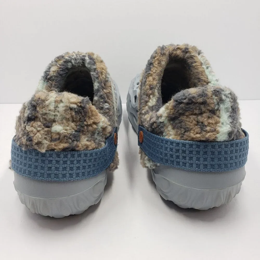 Merrell Hydro Moc 2 Snug Highrise Men 10 Gray Camo Fleece Lined Clogs Shoes